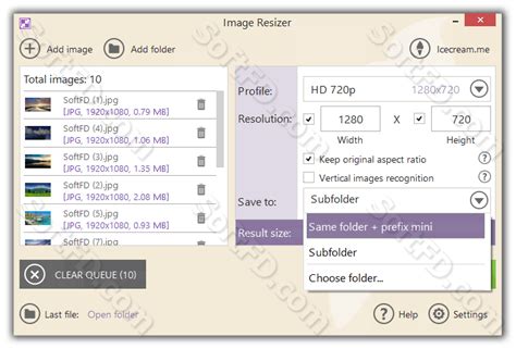 Icecream Image Resizer Pro